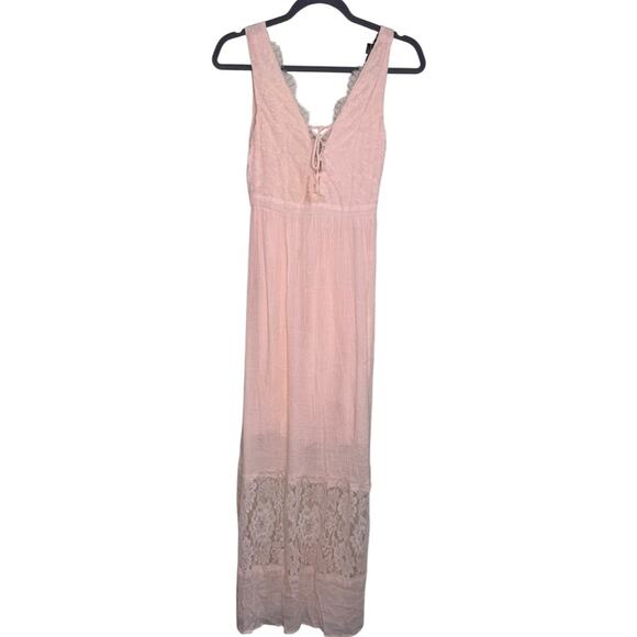 Forever 21 Blush Lace Maxi Small Dress - Picture 5 of 13